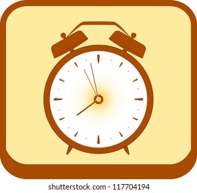 button with isolated retro alarm clock