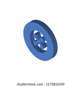 Button isometric left top view 3D icon