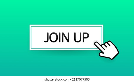 Button join up for banner design. Computer mouse click. Vector banner