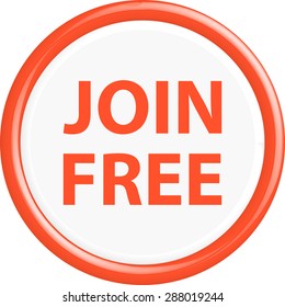 Button join free. The round shape. 3D. Vector illustration.