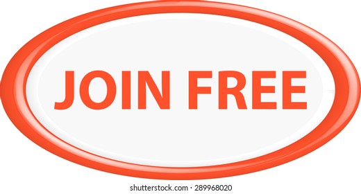 Button join free. The round shape. 3D. Vector illustration.