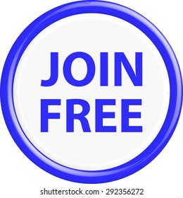 Button join free. The round shape. 3D. Vector illustration.