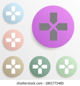 button joystick badge color set. Simple glyph, flat vector of web icons for ui and ux, website or mobile application