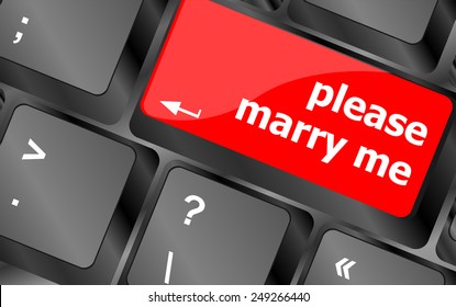 button keypad keyboard key with please marry me words