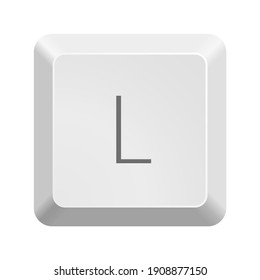 Button L. Icon Vector Illustration.