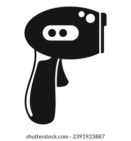 Button-Laserthermometer Symbol einfache Vektorgrafik. Distanzprüfung. Gesundheitsmediziner
