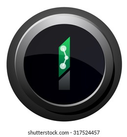 I button, letter I logo icon vector design
