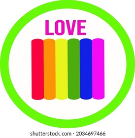 Button LGBT  Icon with word love