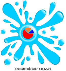 button light blue blot "diagram" isolated on the white background vector eps10