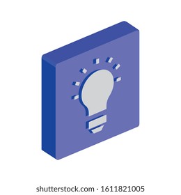 button with light bulb idea isolated icon vector illustration design