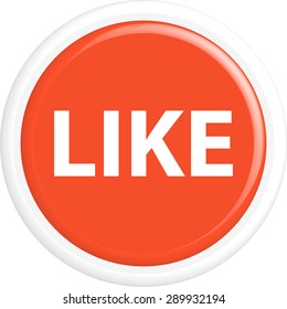  Button like . The round shape. 3D. Vector illustration.