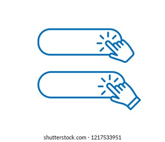 Button with linear hand icon clicking