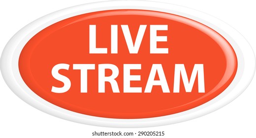 Button live stream. The round shape. 3D. Vector illustration.