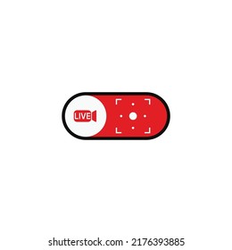 Button live streaming. Live stream logo. Live broadcast icon, online stream sign. Vector