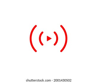 Button für Live-Streaming, Rundfunk, Online-Streamemblem