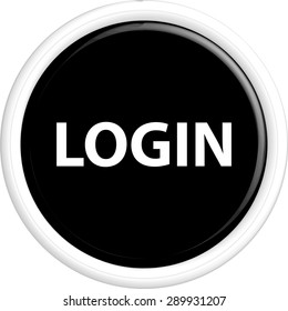 Button login . The round shape. 3D. Vector illustration.