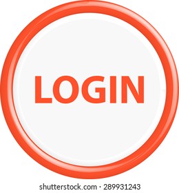 Button login . The round shape. 3D. Vector illustration.