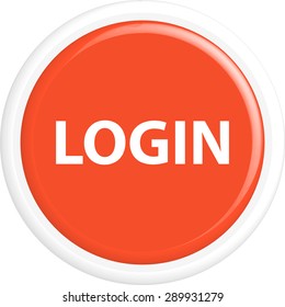 Button login . The round shape. 3D. Vector illustration.