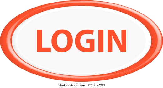 Button login . The round shape. 3D. Vector illustration.