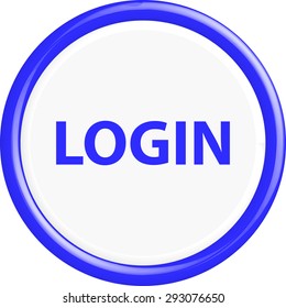 Button login . The round shape. 3D. Vector illustration.