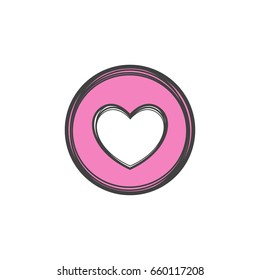 Button love Heart template vector