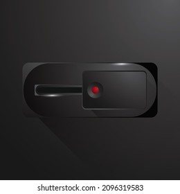 Diseño de botón de lujo en fondo negro