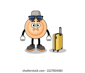 button mascot doing vacation , character design