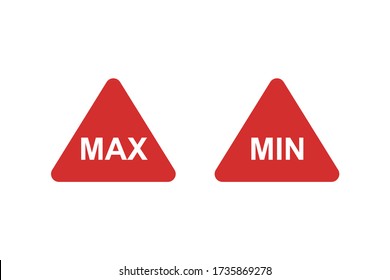Button max and min for site design. Isolated vector icon in flat style.