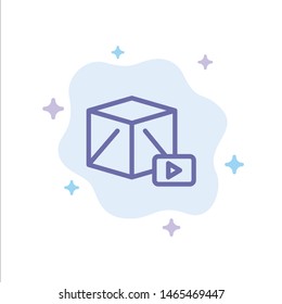 Button, Media, Play, Box Blue Icon on Abstract Cloud Background. Vector Icon Template background