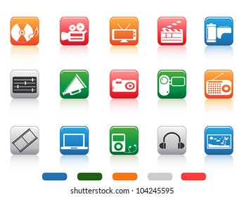 button media tools icon set