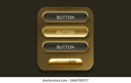 Quadro de menu de botão, cassino da barra de eventos de rótulo, mostrar tabuleiro. Ilustração vetorial