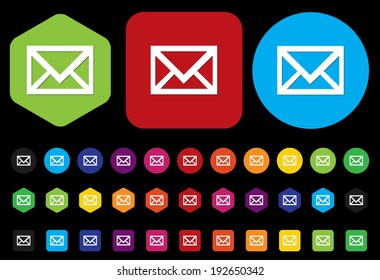 button with message sign.