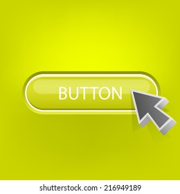 Button with the mouse pointer. Vector illustration