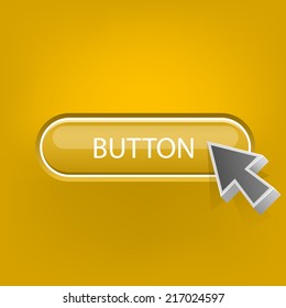 Button with the mouse pointer. Vector illustration