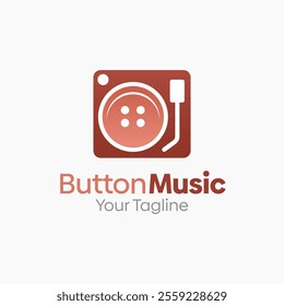 Button Music Logo Design Template. Good for Business, Agency, Community and Organization.