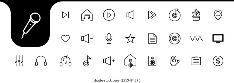 button of the music set icon design vector