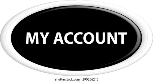 Button my account  . The round shape. 3D. Vector illustration.