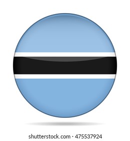 button with national flag of Botswana and shadow