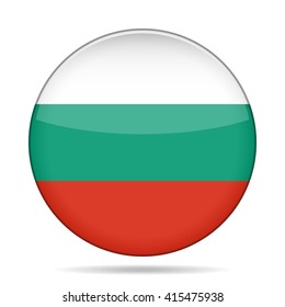 button with national flag of Bulgaria and shadow