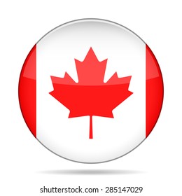 button with the national flag of Canada