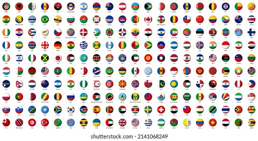 Banderas nacionales botones de los países del mundo