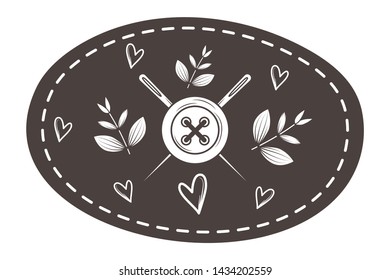 Button and needle of tailor shop design