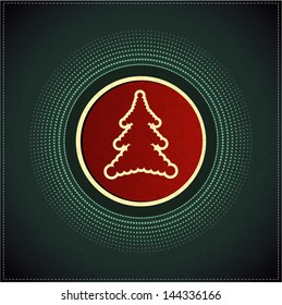 Button with new year tree