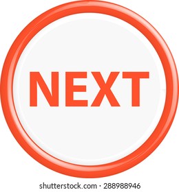  Button next. The round shape. 3D. Vector illustration.