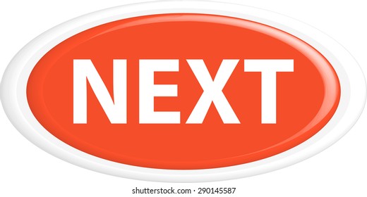  Button next. The round shape. 3D. Vector illustration.