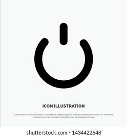 Button, Off, On, Power solid Glyph Icon vector