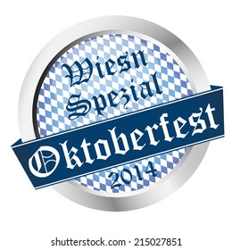 Button Oktoberfest 2014 with text "Wiesn Special" (in German)