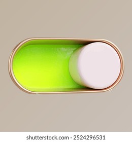 botão em verde vetor 3d