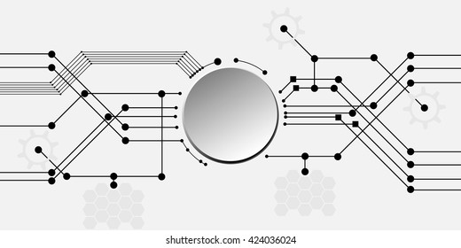 button on a gray background in technical style