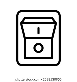 Button on off icon logo sign set vector outline